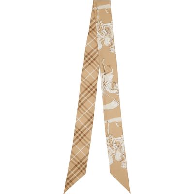 Burberry Burberry Beige Skinny Archive Knight Silk Skinny Scarf
