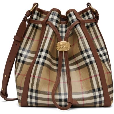 Burberry Burberry Beige Small Check Bucket Bag