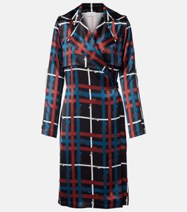 Burberry Burberry Belt Check crÃªpe wrap dress