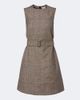 Burberry Burberry Belted checked wool and linen-blend minidress - 1