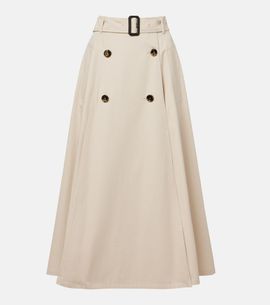 Burberry Burberry Belted cotton gabardine midi skirt