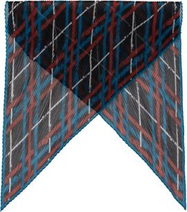 Burberry Burberry Black & Blue Belt Check Silk Chiffon Scarf