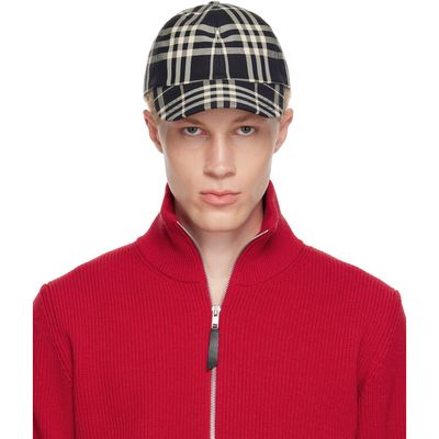Burberry Burberry Black Check Cotton Baseball Cap