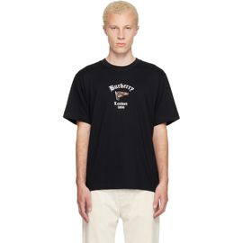 Burberry Burberry Black Check Flag Cotton T-shirt