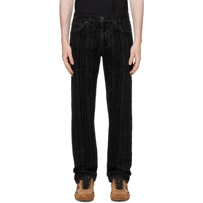 Burberry Burberry Black Check Flocked Straight Jeans