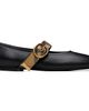 Burberry Burberry Black Check Strap Leather Robin Ballerina Flats - 1