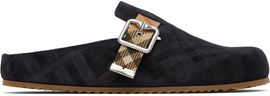 Burberry Burberry Black Check Suede Urchin Clogs