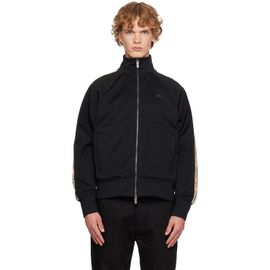 Burberry Burberry Black Check Trim Cotton Blend Track Jacket