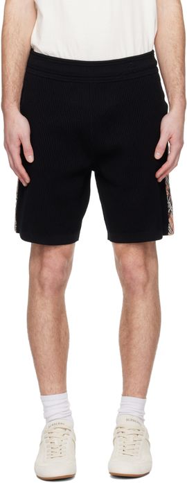 Burberry Burberry Black Check Trim Shorts