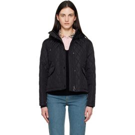 Burberry Burberry Black Cropped Quilted Nylon Hooded Jacket