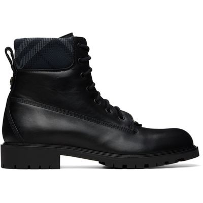 Burberry Burberry Black Leather Durham Boots