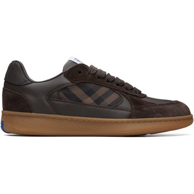 Burberry Burberry Black Leather Suede & Check Terrace Sneakers​
