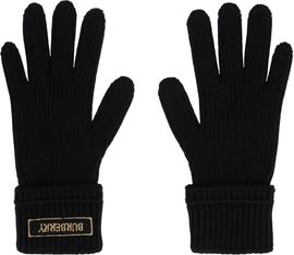 Burberry Burberry Black Logo Patch Wool Gloves
