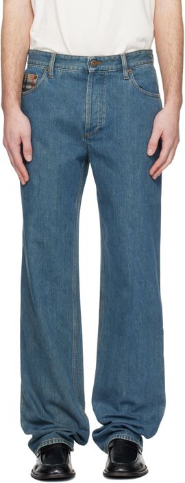 Burberry Burberry Blue Check Pocket Jeans