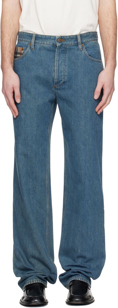 Burberry Burberry Blue Check Pocket Jeans