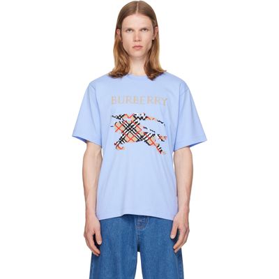 Burberry Burberry Blue Cross Stitch Knight Cotton T-shirt
