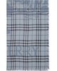 Burberry Burberry Blue Wide Knight Check Wool Silk Scarf - 1