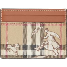 Burberry Burberry Brown & Beige Check Mates Card Holder