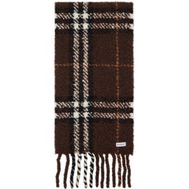 Burberry Burberry Brown Check Alpaca Wool Blend Bouclé Scarf