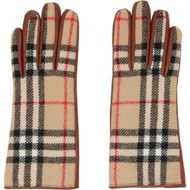 Burberry Burberry Brown Check Wool Gloves