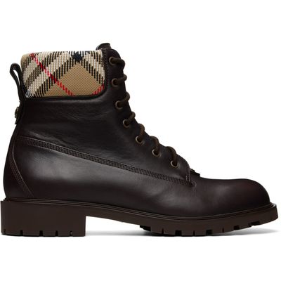 Burberry Burberry Brown Leather Durham Boots