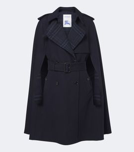 Burberry Burberry Burberry Check belted wool cape