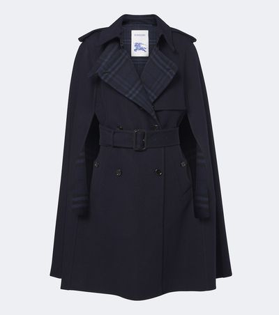 Burberry Burberry Burberry Check belted wool cape