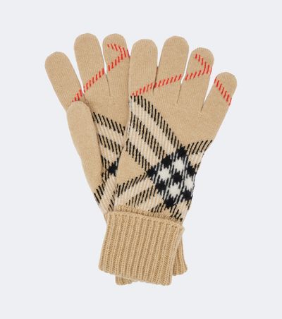 Burberry Burberry Burberry Check cashmere-blend gloves