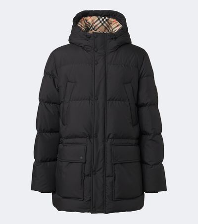 Burberry Burberry Burberry Check hooded down coat