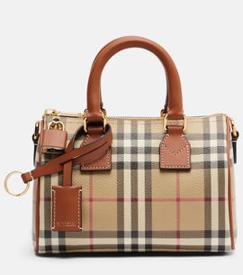 Burberry Burberry Burberry Check leather-trimmed bowling bag