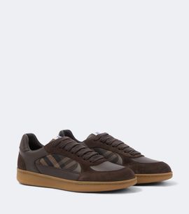 Burberry Burberry Burberry Check leather and suede sneakers
