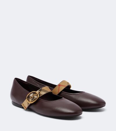 Burberry Burberry Burberry Check leather Mary Jane flats