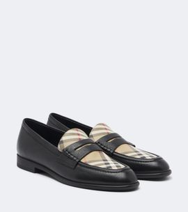 Burberry Burberry Burberry Check leather penny loafers
