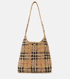 Burberry Burberry Burberry Check Medium raffia tote bag