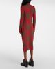 Burberry Burberry Burberry Check ribbed-knit midi dress - 3
