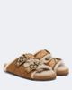 Burberry Burberry Burberry Check shearling-lined suede sandals - 1