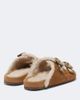 Burberry Burberry Burberry Check shearling-lined suede sandals - 4
