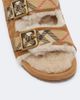 Burberry Burberry Burberry Check shearling-lined suede sandals - 5