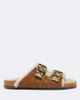 Burberry Burberry Burberry Check shearling-lined suede sandals - 6