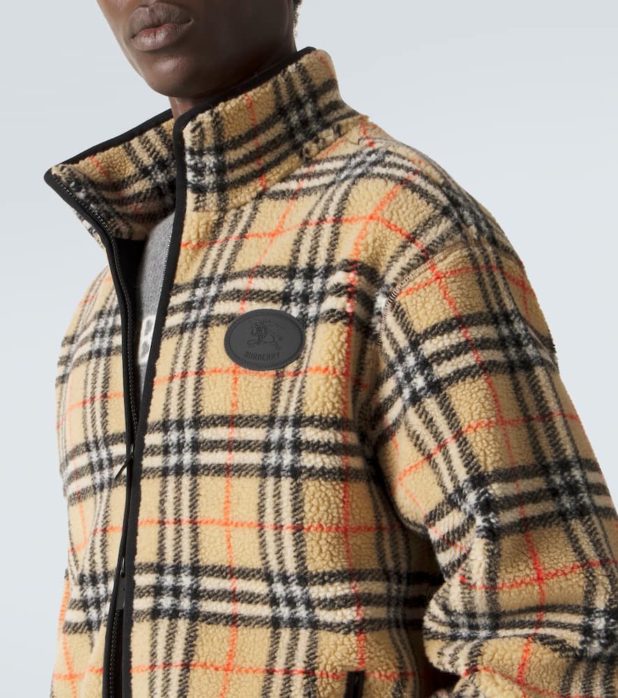 Burberry - Check wool-blend zip-up jacket