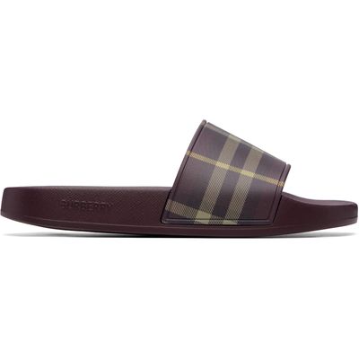 Burberry Burberry Burgundy Check Slides