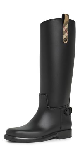 Burberry Burberry Cavalier Rain Boots Black/Archive Beige