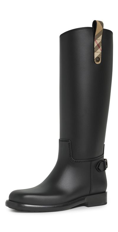 Burberry Burberry Cavalier Rain Boots Black/Archive Beige