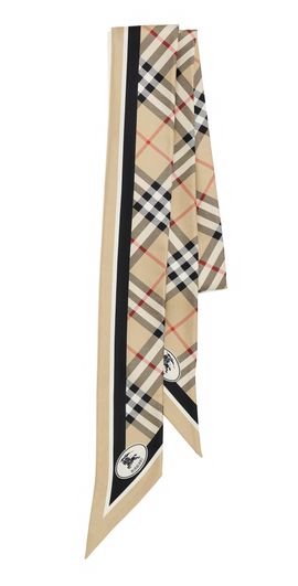 Burberry Burberry Check Silk Skinny Scarf Sand One