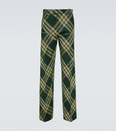 Burberry Burberry Checked wool twill straight pants