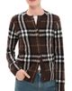 Burberry Burberry Clara Checkered Cardigan Treacle Brown - 1