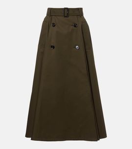 Burberry Burberry Cotton gabardine midi skirt