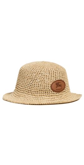 Burberry Burberry Crochet Patch Bucket Hat Natural