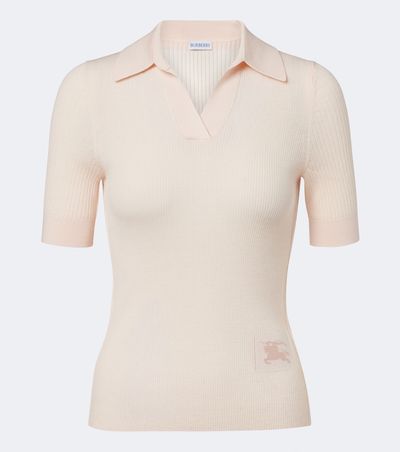 Burberry Burberry EKD ribbed-knit cashmere polo shirt