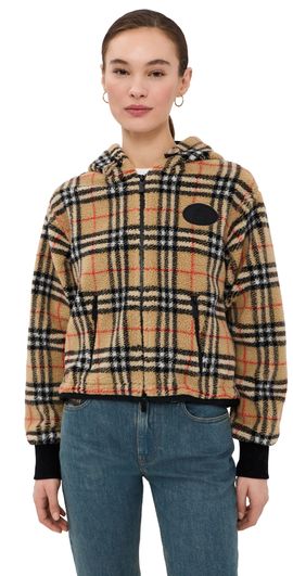 Burberry Burberry Fiona Fleece Cropped Jacket Sand IP Check